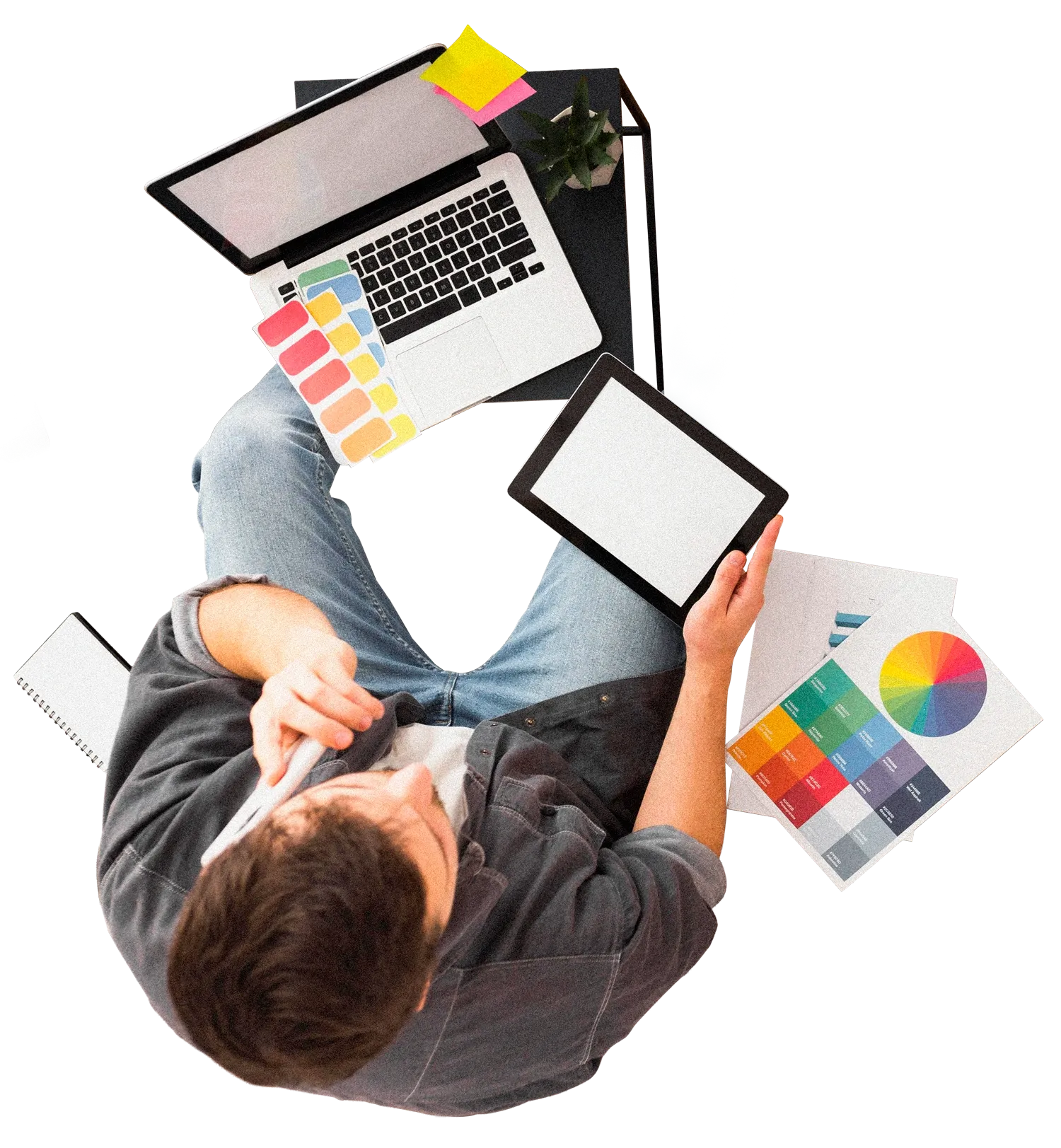 Diseñadora trabajando en una tableta gráfica